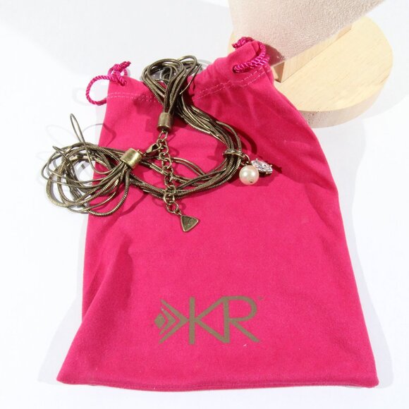 Silpada Dreamy Details Necklace KRN0086 Glass Pearl Swarovski Crystal Brass - Picture 5 of 6